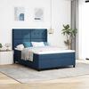 vidaXL Boxspringbett mit Matratze mit Kopfteil Blau 140 x 190 cm Stoff