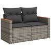 vidaXL Gartensofa-set mit Kissen 11 pcs Grau Poly-Rattan