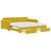 vidaXL Tagesbett Ausziehbar mit Schubladen Gelb 100x200 cm Samt