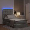 vidaXL Bett mit Stauraum und LED Hellgrau 100 x 200 cm Polyester