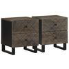 vidaXL Nachttische 2 Stk. Schwarz 40x33x46 cm Massivholz Mango