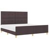 vidaXL Bettgestell mit Kopfteil Dunkelbraun 180 x 200 cm Stoff