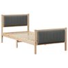 vidaXL Bettgestell Braun und Dunkelgrau 90 x 190 cm Massivholz Kiefer