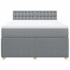 vidaXL Boxspringbett mit Matratze Hellgrau 140x200 cm Stoff