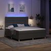 vidaXL LED Boxspringbett mit Matratze Dunkelgrau 180 x 200 cm Stoff