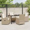 vidaXL Garten Essgruppe 5 pcs Beige und Hellgrau Poly-Rattan