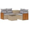 vidaXL Sofa Set 6 stk. Beige und Hellgrau Polyrattan und Stahl