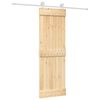 vidaXL Schiebet&uuml;r Nat&uuml;rlich und Wei&szlig; 70 x 210 cm Massivkiefer