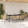 vidaXL Garten Essgruppe 7 pcs Braun Poly-Rattan