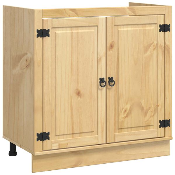 vidaXL Schrank SKI Honigbraun 80 x 46 x 81.5 cm Massives Kiefernholz