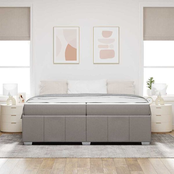 vidaXL Bettrahmen mit Matratze Taupe 200 x 200 cm Stoff