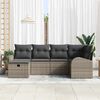 vidaXL Sofa Set mit Kissen mit Speicher 6 pcs Grau Poly-Rattan