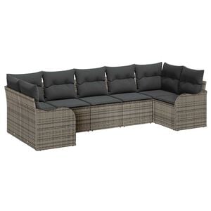 vidaXL Gartensofa-set Grau Poly-Rattan