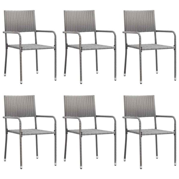 vidaXL 7-tlg. Garten-Essgruppe Grau