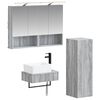 vidaXL Badezimmerschrank-Set 4 pcs Grau Sonoma 50 x 14,5 x 70 cm