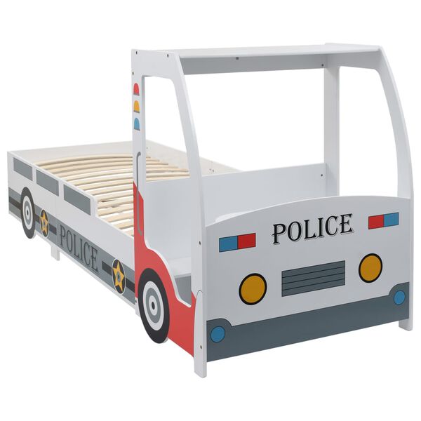 vidaXL Polizeiauto-Kinderbett mit Memory-Schaum-Matratze 90&times;200 cm