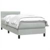 vidaXL Boxspringbett mit Matratze Hellgrau 100x220 cm Samt