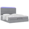 vidaXL Ottoman-Bett mit Matratze & LEDs Hellgrau 160x200 cm Stoff