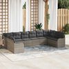 vidaXL Garten-Sofa-Set mit Kissen 10 pcs Hellgrau Poly Rattan