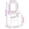 vidaXL Schminktisch mit Regal Schwarz Eichen-Optik 80 x 41 x 144,5 cm