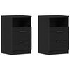 vidaXL Nachttisch 2 pcs Schwarz Eichen-Optik 40 x 35 x 65 cm