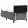 vidaXL LED Boxspringbett Hellgrau und Wei&szlig; 90 x 200 cm Cordstoff