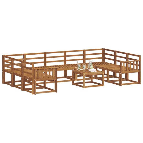 vidaXL Outdoor-Sofagarnitur 10 pcs Natur Massivholz Akazie