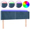 vidaXL LED Kopfteil Dunkelblau 147x16x78/88 cm Samt