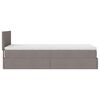 vidaXL Ottoman-Bett mit Matratze & LEDs Taupe 90x190 cm Stoff
