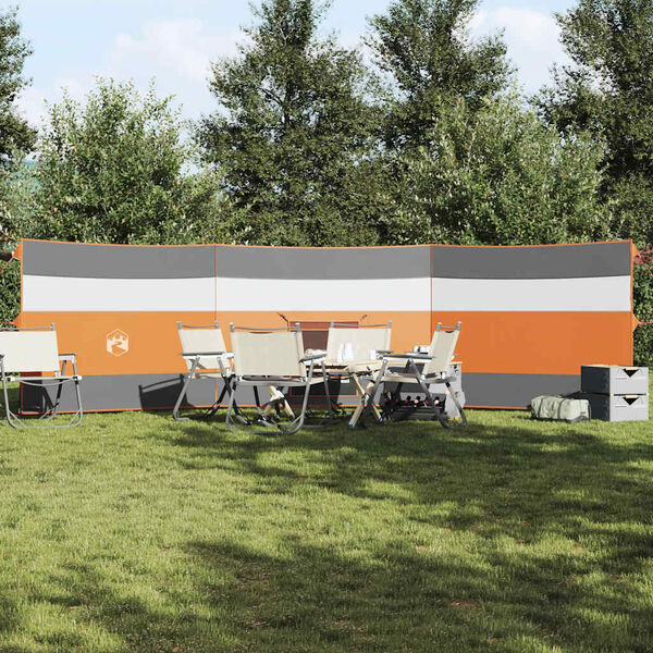 vidaXL Camping-Windschutz Grau und Orange 508x130 cm Wasserdicht