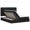 vidaXL LED-Speicherbett mit Matratze Schwarz 200 x 200 cm Stoff