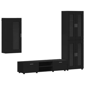 vidaXL TV-Schrankset FLORIN 3 stk. 150 x 39 x 30 cm Schwarz