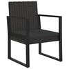 vidaXL Gartensessel mit Kissen Schwarz Poly Rattan