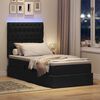 vidaXL Bett mit Stauraum und LED mit LED Schwarz 90 x 190 cm Polyester