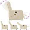 vidaXL Elektrischer Massagesessel mit Aufstehhilfe Creme Stoff