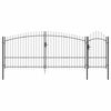 vidaXL Gartentor WOERDEN 100 x 400 cm Stahl Grau Abschlie&szlig;bar