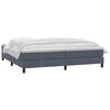 vidaXL Boxspringbett mit Matratze Dunkelgrau 180x210 cm Samt