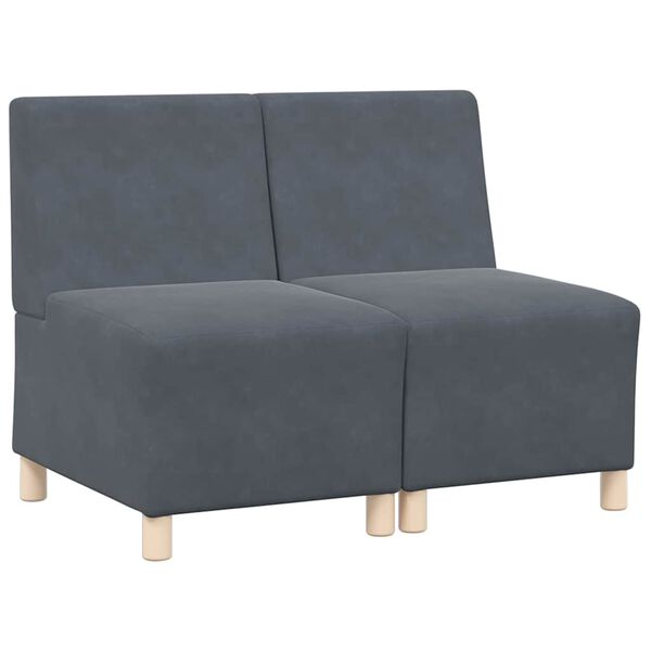 vidaXL Modulares Armfreies Sofa 2 pcs Dunkelgrau 55 x 74 x 82 cm Samt
