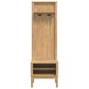 vidaXL Flurschrank FLORO Wachsbraun 50 x 40 x 158 cm Massivholz Kiefer