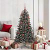vidaXL K&uuml;nstlicher Weihnachtsbaum Gr&uuml;n 150 cm PVC, Plastik und Stahl