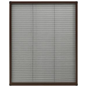 vidaXL Insektenschutz-Plissee f&uuml;r Fenster Aluminium Braun 60x80 cm