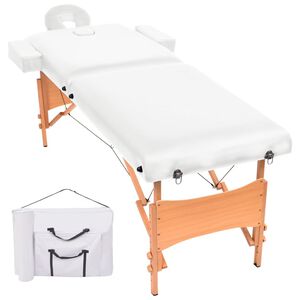 vidaXL Massageliege 2-Zonen Klappbar 10 cm Sitz Wei&szlig;