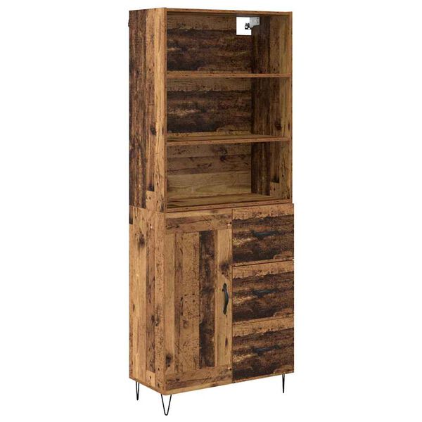 vidaXL Highboard mit Schubladen 2 pcs Altholz Holzwerkstoff