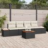 vidaXL Gartensofa-set mit Kissen 5 pcs Schwarz Poly Rattan
