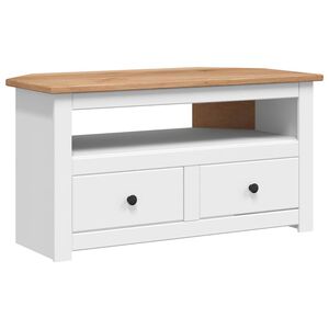 vidaXL TV-Eckschrank Wei&szlig; 93 x 49 x 49 cm Massivholz Panama-Kiefer
