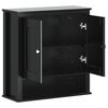 vidaXL Bad-Wandschrank BERG Schwarz 69,5x27x71,5 cm Massivholz