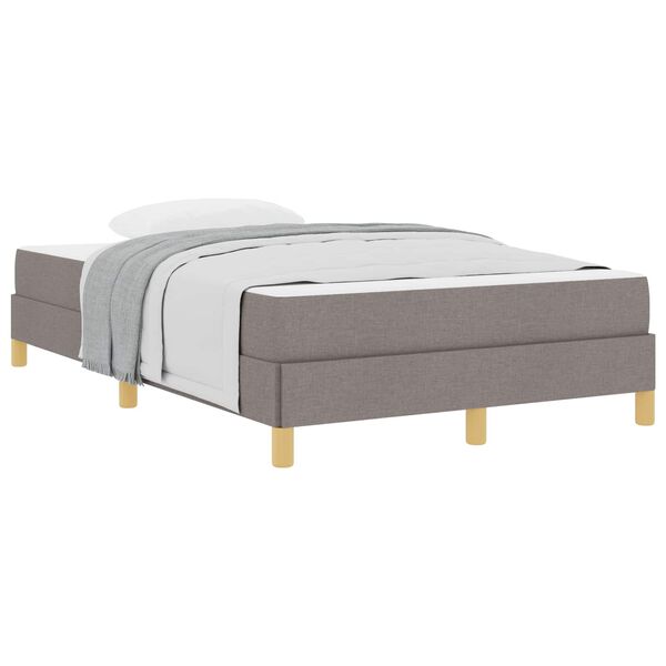 vidaXL Boxspringbett mit Matratze Taupe 120 x 200 cm Stoff