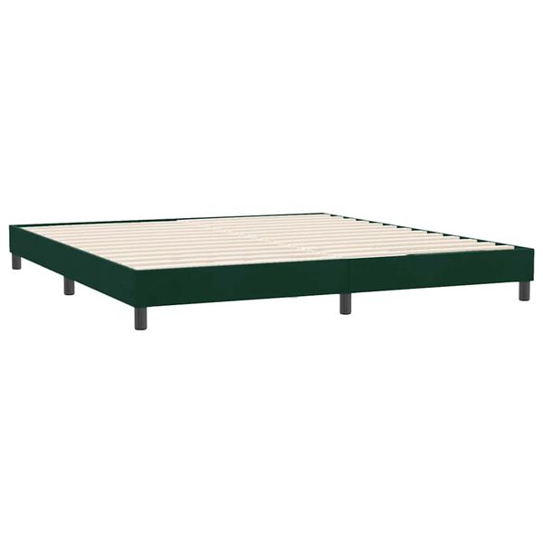 vidaXL Boxspringbett ohne Matratze Dunkelgr&uuml;n 180x210 cm Samt