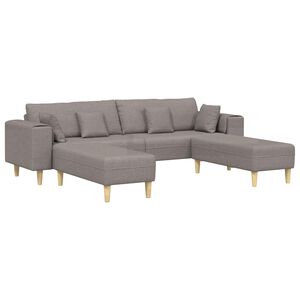 vidaXL Sofa 3 stk. Taupe Stoff