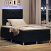 vidaXL LED Boxspringbett mit Matratze Schwarz 120 x 200 cm Stoff